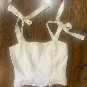 LA Hearts NWT Sz Small white linen blend top